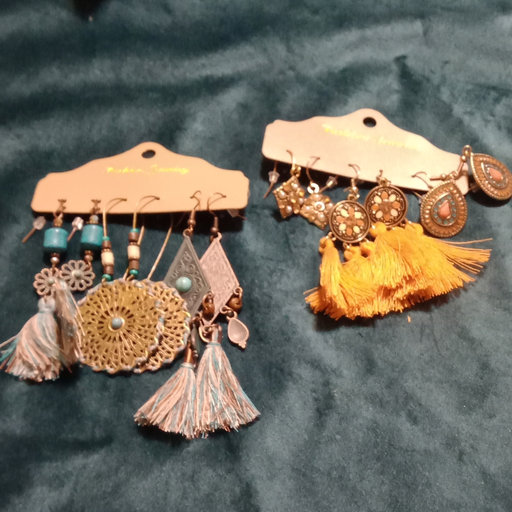 Trio of Earrings Tourquois or orange
